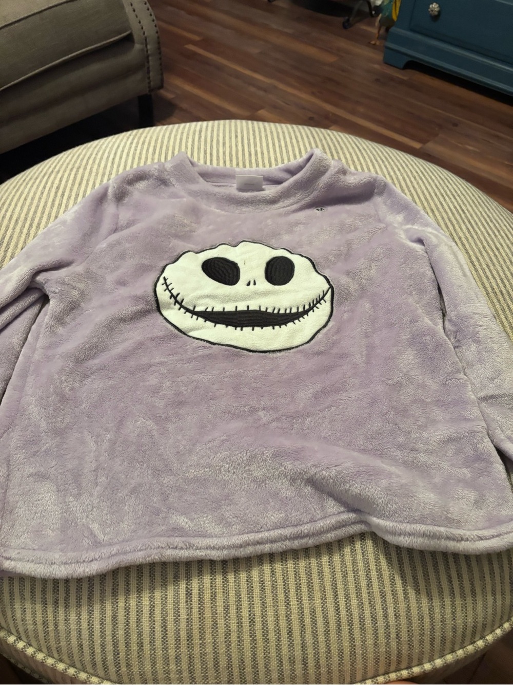 Disney Lavender Plush Pajama Top with Jack Skellington Face